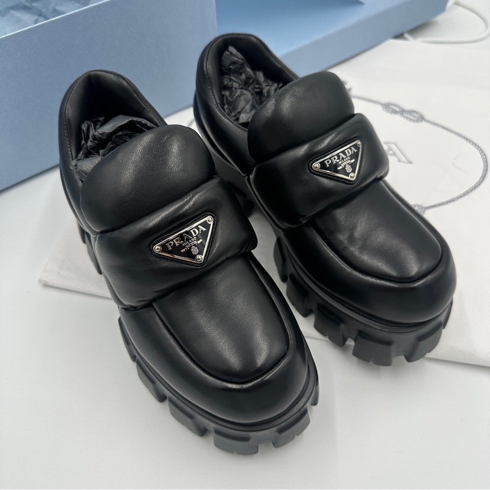 Prada Soft Padded Nappa Leather Loafers